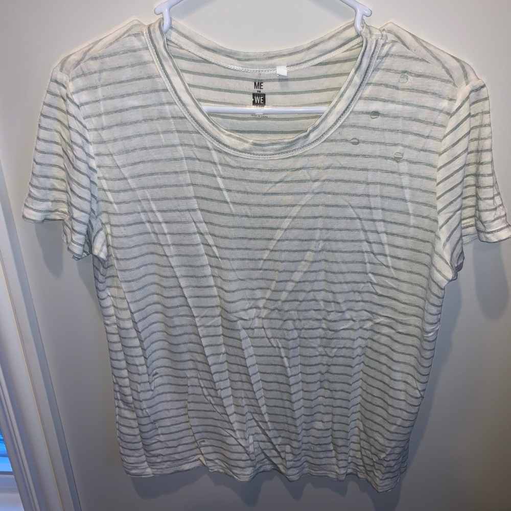 White and grey striped shirt